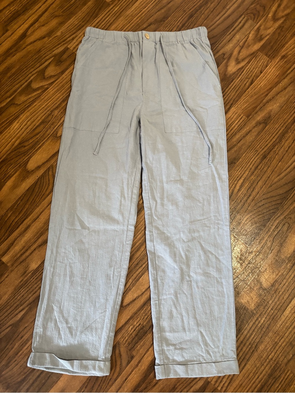 Woman’s Woven Grey Baggy Lightweight Pants * Size Medium.